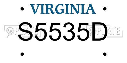 S5535D Virginia License Plate