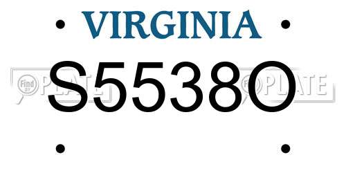 S5538O Virginia License Plate