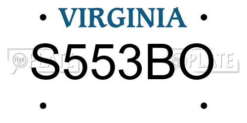 S553BO Virginia License Plate