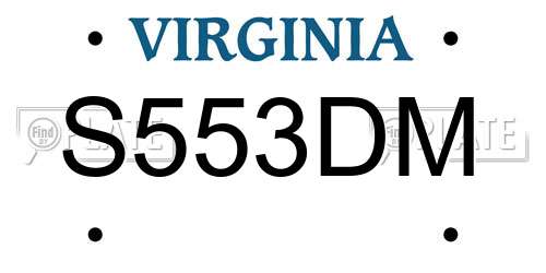 S553DM Virginia License Plate