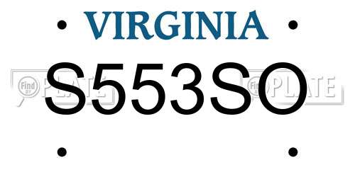 S553SO Virginia License Plate