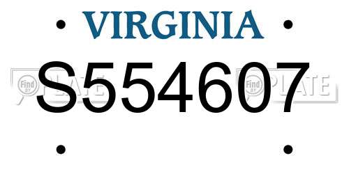 S554607 Virginia License Plate