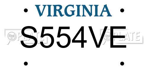 S554VE Virginia License Plate