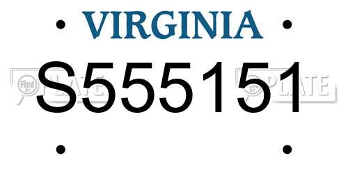 S555151 Virginia License Plate