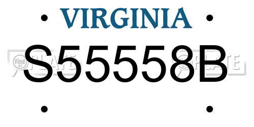 S55558B Virginia License Plate