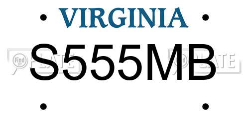 S555MB Virginia License Plate