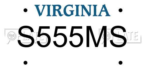 S555MS Virginia License Plate