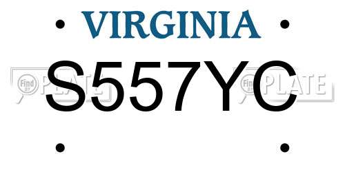 S557YC Virginia License Plate