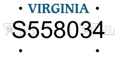 S558034 Virginia License Plate