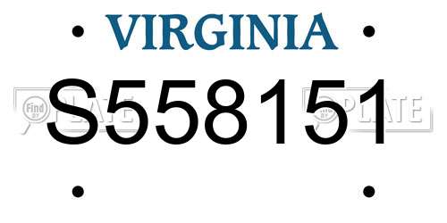 S558151 Virginia License Plate