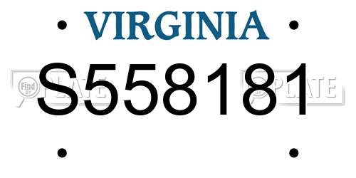 S558181 Virginia License Plate