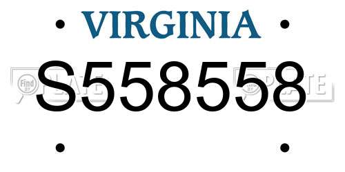 S558558 Virginia License Plate