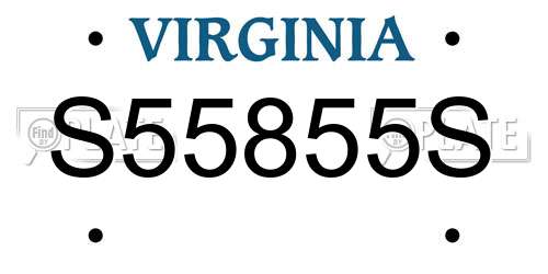 S55855S Virginia License Plate