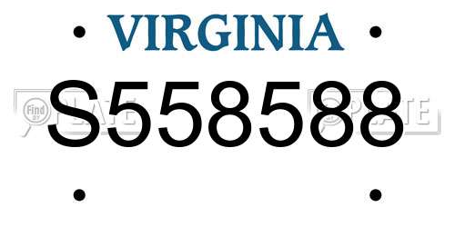S558588 Virginia License Plate