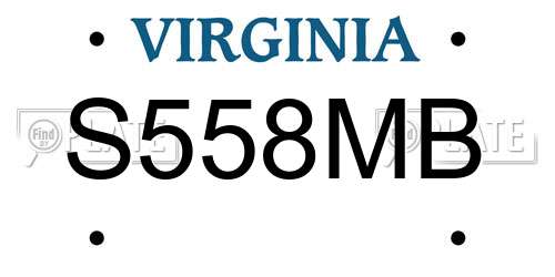 S558MB Virginia License Plate