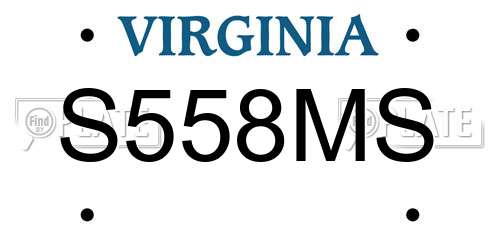 S558MS Virginia License Plate