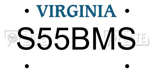 S55BMS Virginia License Plate