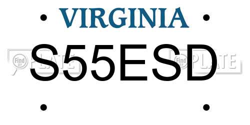 S55ESD Virginia License Plate