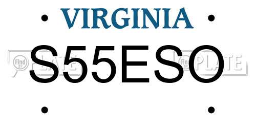 S55ESO Virginia License Plate