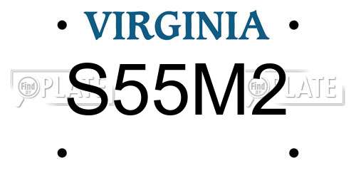 S55M2 Virginia License Plate