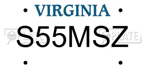 S55MSZ Virginia License Plate