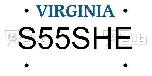 S55SHE Virginia License Plate