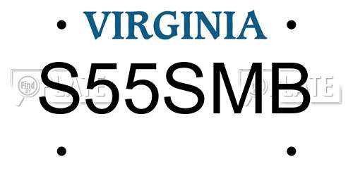 S55SMB Virginia License Plate