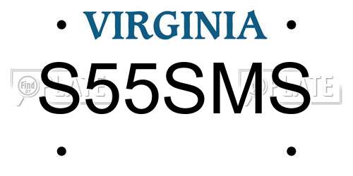 S55SMS Virginia License Plate