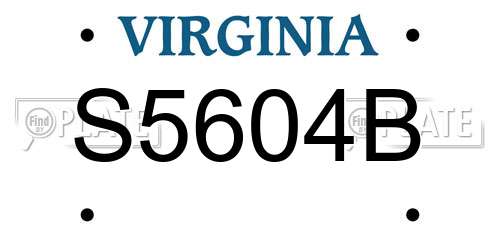 S5604B Virginia License Plate