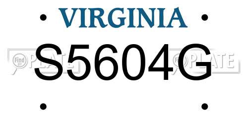 S5604G Virginia License Plate