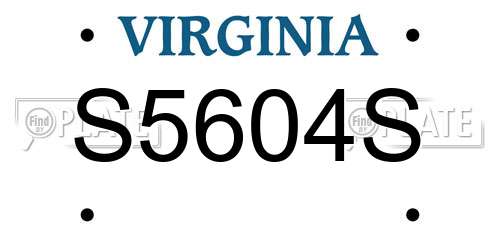 S5604S Virginia License Plate
