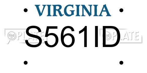S561ID Virginia License Plate