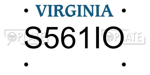 S561IO Virginia License Plate
