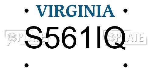S561IQ Virginia License Plate