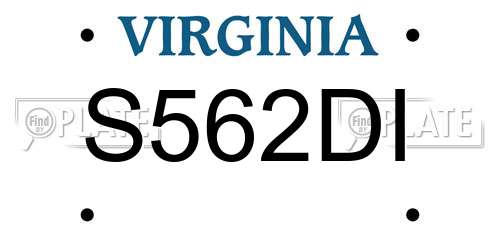 S562DI Virginia License Plate