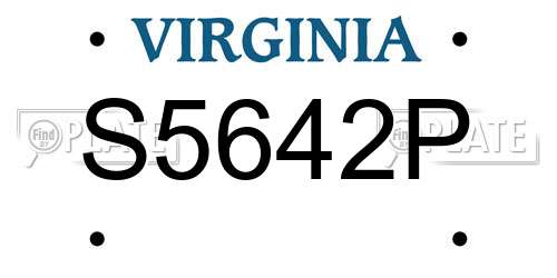 S5642P Virginia License Plate