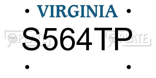 S564TP Virginia License Plate