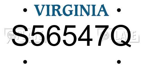 S56547Q Virginia License Plate