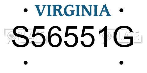 S56551G Virginia License Plate