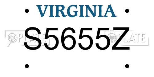 S5655Z Virginia License Plate