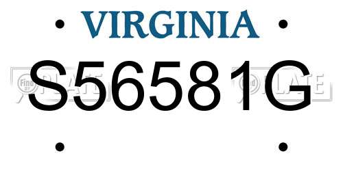 S56581G Virginia License Plate