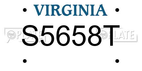 S5658T Virginia License Plate
