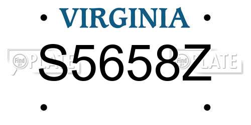 S5658Z Virginia License Plate