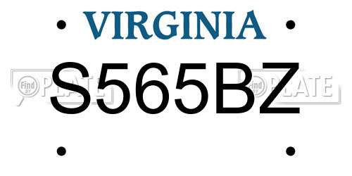 S565BZ Virginia License Plate
