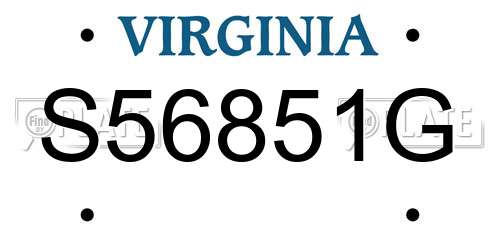 S56851G Virginia License Plate