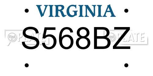 S568BZ Virginia License Plate