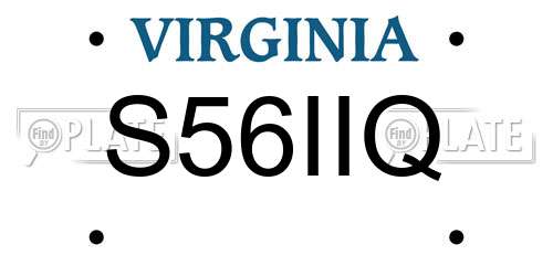 S56IIQ Virginia License Plate