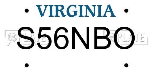 S56NBO Virginia License Plate