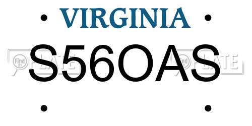 S56OAS Virginia License Plate