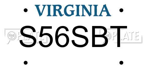S56SBT Virginia License Plate